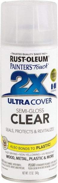 Rust-Oleum - Clear, Semi Gloss, Enamel Spray Paint - 8 Sq Ft per Can, 12 oz Container, Use on Multipurpose - Benchmark Tooling