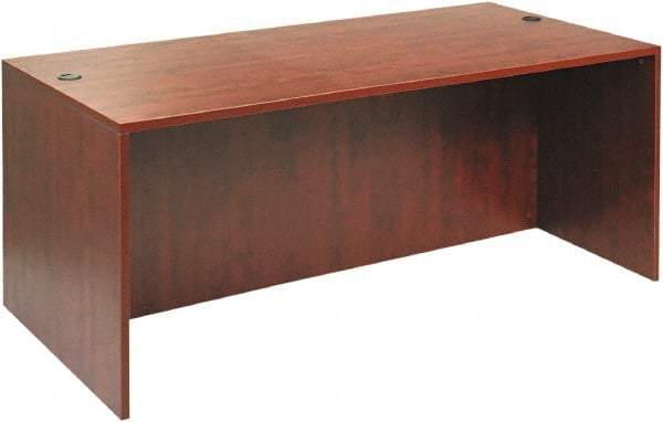 ALERA - Woodgrain Laminate Desk Shell - 71" Wide x 35-1/2" Deep x 29-5/8" High, Medium Cherry - Benchmark Tooling