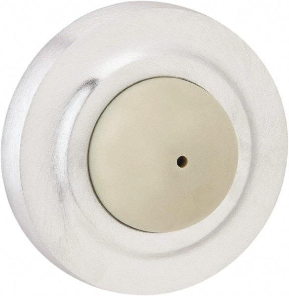 IVES - 4" Projection Convex Wall Bumper - Screw Mount, Satin Chrome Finish - Benchmark Tooling