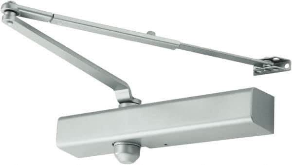 Falcon - 13-1/4" Closer Body Length, Medium Duty Multi-Sized Door Closer Manual Damper - Aluminum Finish, Non-Handed - Benchmark Tooling