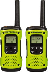 Motorola - 16 Mile Range, 22 Channel, 0.5 & 1.5 Watt, Series Talkabout, Recreational Two Way Radio - FRS/GMRS Band, 462.55 to 467.7125 Hz, AA & NiMH Battery, 9 NiMH & 23 AA hr Life, 9.65" High x 9.45" Wide x 2.44" Deep, Scanning, Low Battery Alerts - Benchmark Tooling