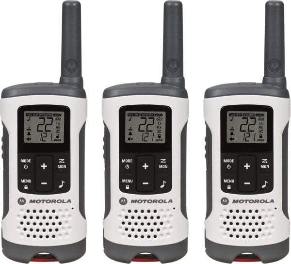 Motorola - 16 Mile Range, 22 Channel, 0.5 & 1.5 Watt, Series Talkabout, Recreational Two Way Radio - FRS/GMRS Band, 462.55 to 467.7125 Hz, AA & NiMH Battery, 12 NiMH & 29 AA hr Life, 12.87" High x 10.83" Wide x 1.78" Deep, Low Battery Alerts - Benchmark Tooling