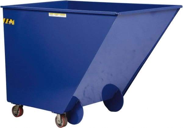 Vestil - 200 Lb Load Capacity, 1.0 Cu Yd, Steel Dump Hopper - 38-1/4" Wide x 58-3/16" Long x 36-3/16" High, Blue - Benchmark Tooling