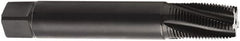 Seco - 1/8-27 NPT 60° 4 Flute 2B Modified Bottoming Spiral Flute Tap - Cobalt, TiN Finish, 90mm OAL, Right Hand Flute, Right Hand Thread, H6 - Benchmark Tooling