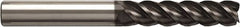 Seco - 25mm, 80mm LOC, 25mm Shank Diam, 150mm OAL, 4 Flute, Solid Carbide Square End Mill - Single End, NXT Finish, Helical Flute, Centercutting, Right Hand Cut, Right Hand Flute, Series JS514 - Benchmark Tooling