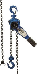 Value Collection - 1,500 Lb Lifting Capacity, 10' Lift Height, Lever Hoist - Made from Chain, 33 Lb Avg Pull to Lift Rated Load, 1 Chain - Benchmark Tooling