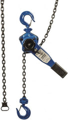 Value Collection - 2,000 Lb Lifting Capacity, 10' Lift Height, Lever Hoist - Made from Chain, 46 Lb Avg Pull to Lift Rated Load, 1 Chain - Benchmark Tooling