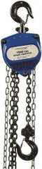 Value Collection - 1,000 Lb Lifting Capacity, 15' Lift Height, Hand Hoist - Made from Chain, 31' Overhaul to Lift 1', 48 Lb Avg Pull to Lift Rated Load, 1 Chain - Benchmark Tooling