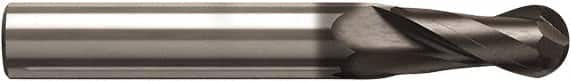 Seco - 16mm Diam, 16mm LOC, 2 Flute Solid Carbide Ball End Mill - NXT Finish, Single End, 150mm OAL, 16mm Shank Diam, Spiral Flute - Benchmark Tooling