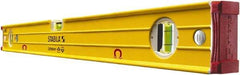 Stabila - Magnetic 24" Long 3 Vial Box Beam Level - Aluminum, Yellow, 2 Plumb & 1 Level Vials - Benchmark Tooling