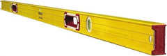 Stabila - 72" Long 3 Vial Box Beam Level - Aluminum, Yellow, 2 Plumb & 1 Level Vials - Benchmark Tooling