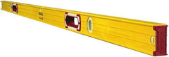 Stabila - 78" Long 3 Vial Box Beam Level - Aluminum, Yellow, 2 Plumb & 1 Level Vials - Benchmark Tooling