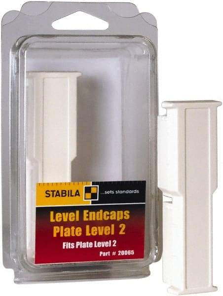 Stabila - Level Replacement End Cap Mount - White, Use with 106T & 106TM Series Levels - Benchmark Tooling