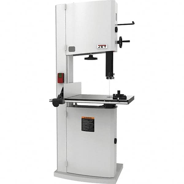 Jet - 18" Throat Capacity, Step Pulley Vertical Bandsaw - 2,300/3,800 SFPM, 1.75 hp, Single Phase - Benchmark Tooling