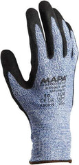 MAPA Professional - Size 2XL (11), ANSI Cut Lvl 4, Puncture Lvl 3, Abrasion Lvl 4, Nitrile Coated HDPE Cut Resistant Gloves - Palm Coated, HDPE Lining, Knit Wrist, Gray, Paired - Benchmark Tooling