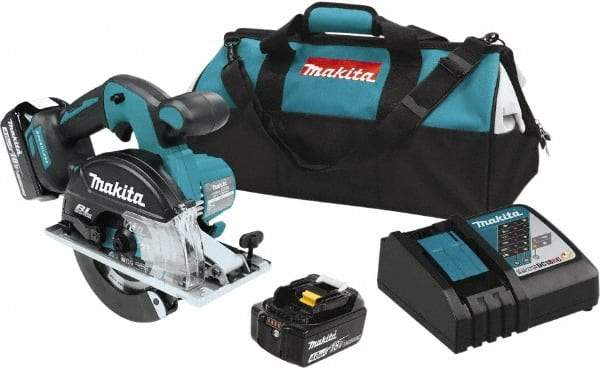 Makita - 18 Volt, 5-7/8" Blade, Cordless Circular Saw - 3,900 RPM, 2 Lithium-Ion Batteries Included - Benchmark Tooling