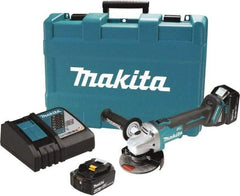 Makita - 4-1/2" Wheel Diam, 8,500 RPM, Cordless Cutoff & Cutoff-Grinder Tool - Straight Handle, Battery Included - Benchmark Tooling