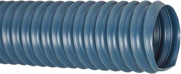 Flexaust - 2" ID, 29 Hg Vac Rating, 19 psi, PVC Vacuum & Duct Hose - 50' Long, Blue, 2.08" Bend Radius, 20 to 160°F - Benchmark Tooling