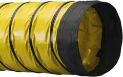 Flexaust - 12" ID, 1.8 Hg Vac Rating, 1.7 psi, Polyester Vacuum & Duct Hose - 25' Long, YellowithBlack, 8" Bend Radius, -20 to 180°F - Benchmark Tooling