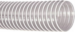 Flexaust - 1-1/2" ID, 29 Hg Vac Rating, 30 psi, PVC Vacuum & Duct Hose - 50' Long, Clear, 1-1/2" Bend Radius, 20 to 160°F - Benchmark Tooling