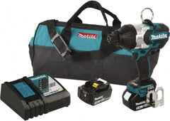 Makita - 7/16" Drive 18 Volt T-Handle Cordless Impact Wrench & Ratchet - 2,200 RPM, 600 Ft/Lb Torque, 2 Lithium-Ion Batteries Included - Benchmark Tooling