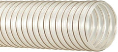 Flexaust - 100mm ID, 20 Hg Vac Rating, 25 psi, Polyurethane Vacuum & Duct Hose - 25' Long, Clear, 4" Bend Radius, -65 to 225°F - Benchmark Tooling