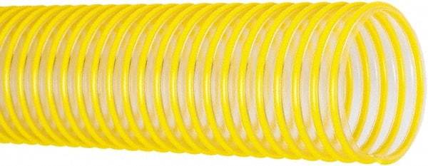 Flexaust - 3" ID, 26 Hg Vac Rating, 32 psi, Polyurethane Vacuum & Duct Hose - 25' Long, Yellow, 3.7" Bend Radius, -40 to 200°F - Benchmark Tooling