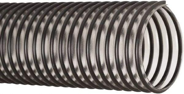 Flexaust - 5" ID, 12 Hg Vac Rating, 17 psi, PVC Vacuum & Duct Hose - 25' Long, Clear/Black, 5-1/4" Bend Radius, 20 to 160°F - Benchmark Tooling