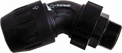 Transair - 1-1/2" ID, 40mm OD, 45° Male Elbow - Plastic, 232 Max psi, 1 Male NPT - Benchmark Tooling