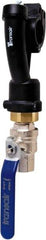 Transair - 1-1/2" ID, 40mm OD, Wall Bracket with Ball Valve - Plastic, 232 Max psi, 1/2 Female NPT, 10-5/8" Long - Benchmark Tooling