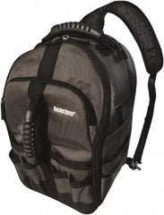 Bucket Boss - 24 Pocket Gray & Black Polyester Backpack Tool Bag - 9" Wide x 8" Deep x 17" High - Benchmark Tooling