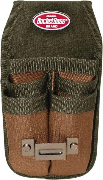 Bucket Boss - 1 Pocket Holster - Polyester, Brown & Green, 4-1/2" Wide x 9-1/2" High - Benchmark Tooling