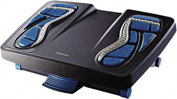 FELLOWES - 17-7/8" Wide, 6-1/2" High Foot Rest - Charcoal, Blue & Gray - Benchmark Tooling