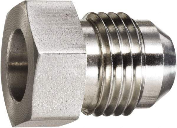 Made in USA - 1-1/4" Tube OD, 37° Stainless Steel Flared Tube OD Socket - 1-5/8-12 Weld x Male Flare Ends - Benchmark Tooling