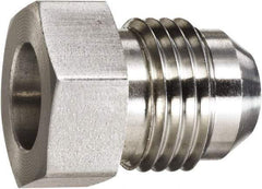 Made in USA - 2" Tube OD, 37° Stainless Steel Flared Tube OD Socket - 2-1/2-12 Weld x Male Flare Ends - Benchmark Tooling