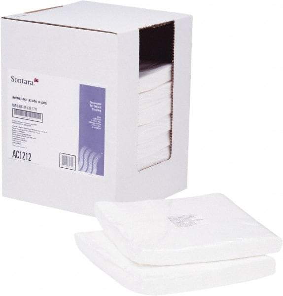 NuTrend Disposables - Flat Fold Aerospace Wipes - Bag, 12" x 12" Sheet Size, White - Benchmark Tooling