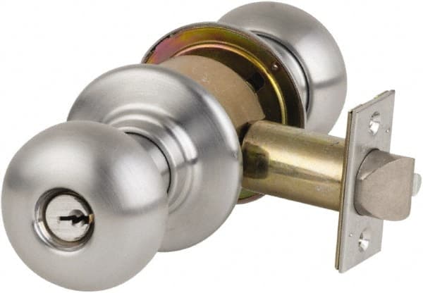 Schlage - Satin Chrome Storeroom Knob Lockset - Exact Industrial Supply