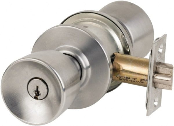 Schlage - Satin Chrome Entrance Knob Lockset - Exact Industrial Supply