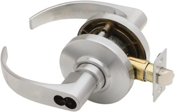 Schlage - Entrance Lever Lockset for 1-3/8 to 1-7/8" Thick Doors - Exact Industrial Supply