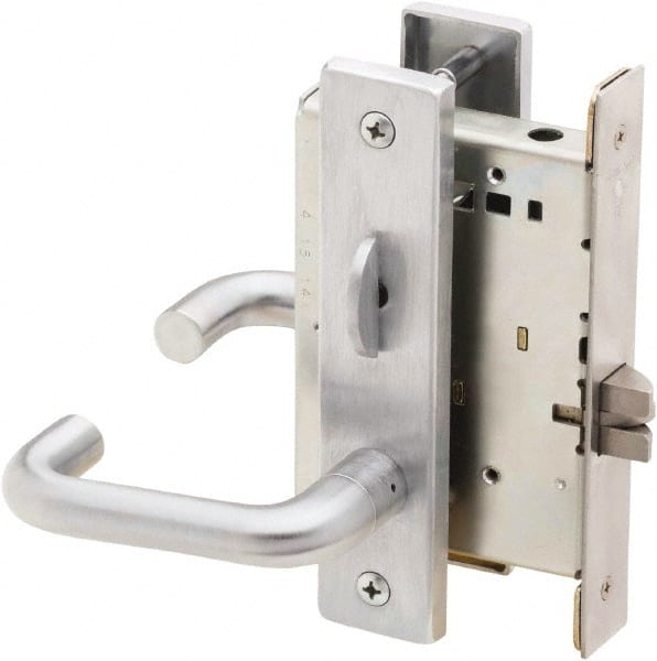 Privacy Lever Lockset for 1-3/4″ Thick Doors No Cylinder, 2-3/4″ Backset, Satin Chrome Finish