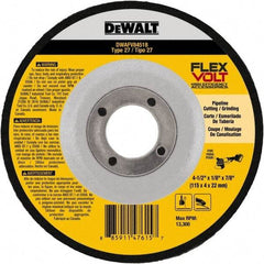 DeWALT - 4-1/2" Wheel Diam, 1/8" Wheel Thickness, 7/8" Arbor Hole, Type 27 Depressed Center Wheel - Fine/Coarse Grade, Ceramic, 13,300 Max RPM - Benchmark Tooling
