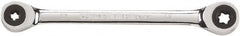 GearWrench - E6 x E8 12 Point Ratcheting Box Wrench - Double End, Chrome Vanadium Steel, Polished Finish - Benchmark Tooling