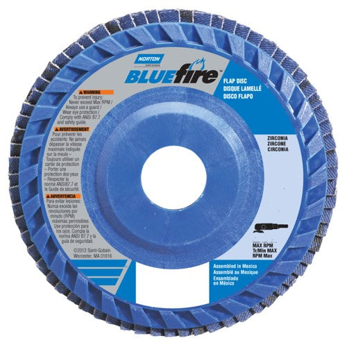 6″ × 7/8″ Flap Disc BlueFire Quick Trim Type 27 Plastic Plate 80 Grit - Benchmark Tooling