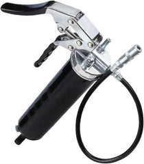 lumax - 7,000 Max psi, Flexible Pistol Grease Gun - 14 oz Capacity, 1/8 Thread Outlet, 25 Strokes per oz, 3-Way Fill - Benchmark Tooling