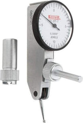 SPI - 0.02" Range, 0.0005" Dial Graduation, Horizontal Dial Test Indicator - 1-1/4" White Dial, 0-10-0 Dial Reading, Accurate to 0.0005" - Benchmark Tooling