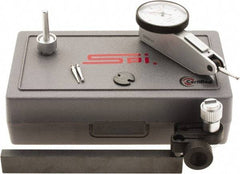 SPI - 8 Piece, 0" to 0.008" Measuring Range, 1-1/4" Dial Diam, 0-4-0 Dial Reading, White Dial Test Indicator Kit - 0.0001" Accuracy, 0.64" Contact Point Length, 0.079" Ball Diam, 0.0001" Dial Graduation - Benchmark Tooling