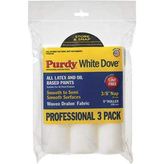 Purdy - 3/8" Nap, 9" Wide Paint Roller Cover - Smooth Texture, Woven Dralon Fabric - Benchmark Tooling