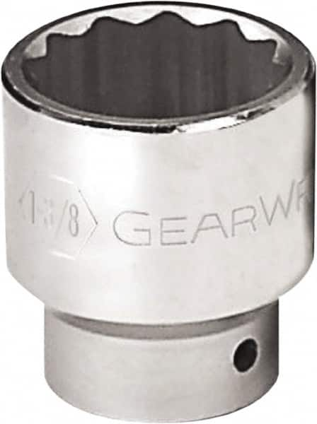 GearWrench - 2-3/8", 3/4" Drive, Standard Hand Socket - 12 Points, 3-1/16" OAL, Alloy Steel, Chrome Finish - Benchmark Tooling