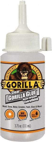 Gorilla Glue - 3.75 oz Bottle Clear All Purpose Glue - 10 min Working Time, 24 hr Full Cure Time, Bonds to Most Surfaces - Benchmark Tooling