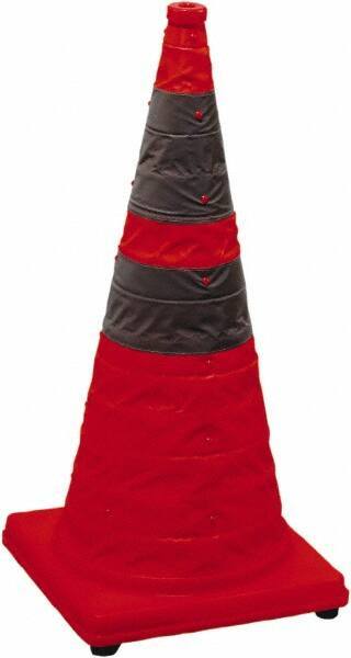 PRO-SAFE - 28" High, Orange Collapsible Traffic Cone - 14" Base Width, 4 Lb - Benchmark Tooling